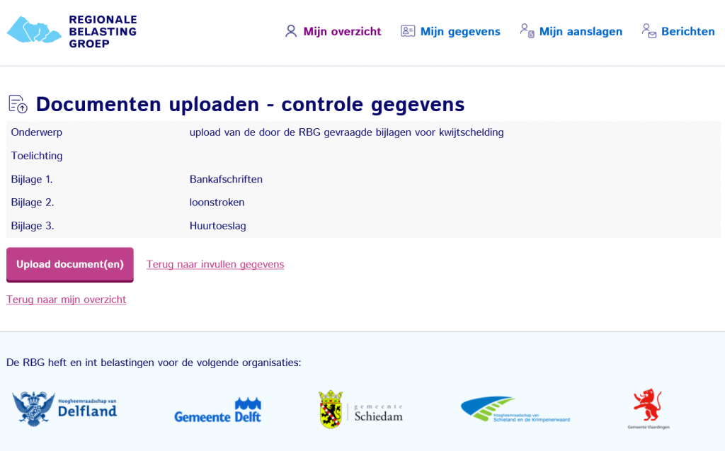 documenten uploaden controle gegevens.